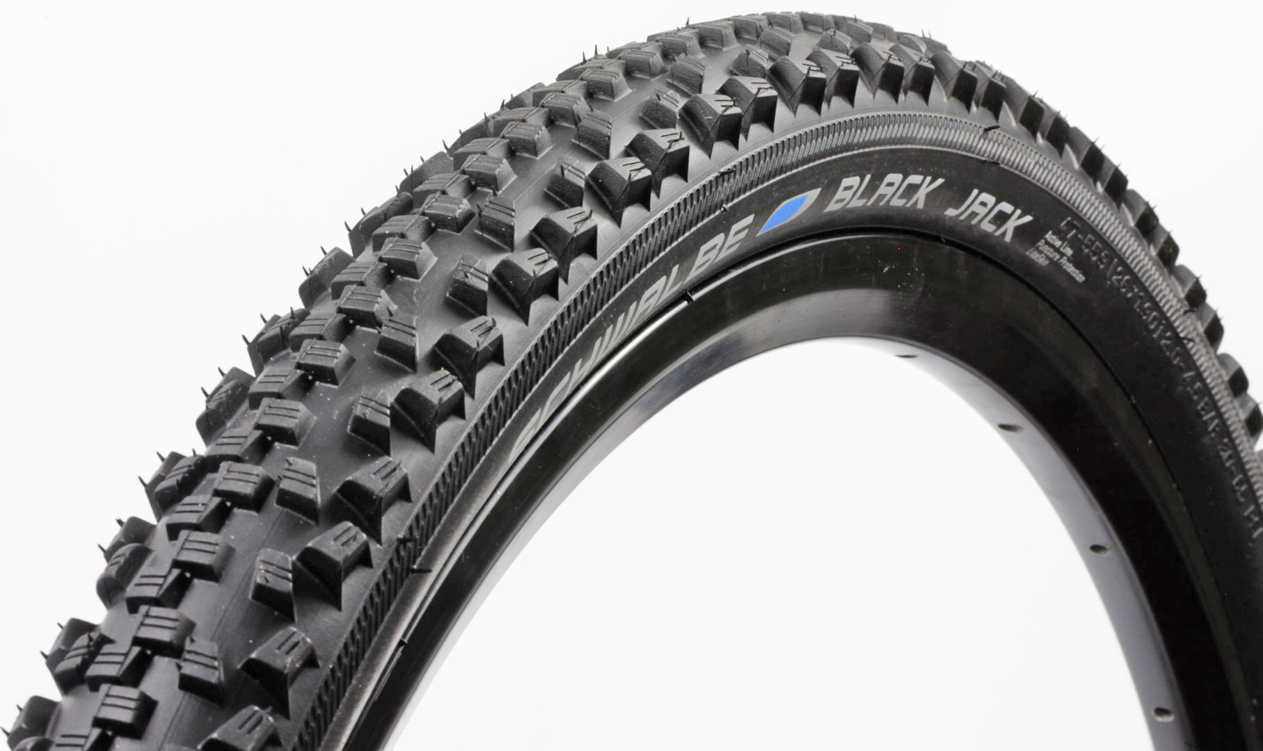 Schwalbe Black Jack Mountain Bike Tyre - 12, 16, 24, 26 Inch Options, Black, Knobby Off-Road